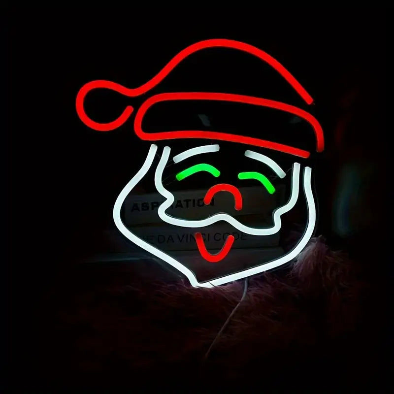 Santa Face LED Neon Sign (35cm x 34cm)