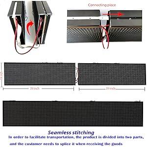 P10 Semi-Outdoor Scrolling LED Sign – 77" x 14" Full Color WiFi Programmable Display