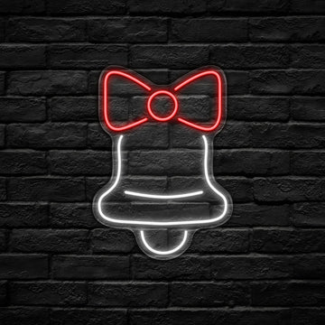 Christmas Bell & Red Bow LED Neon Sign (USB-Dimmable 28.5cm x 39cm)