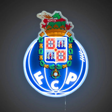 FC Porto Club Emblem LED Neon Sign – 3D Letters & Seamless Faux Neon