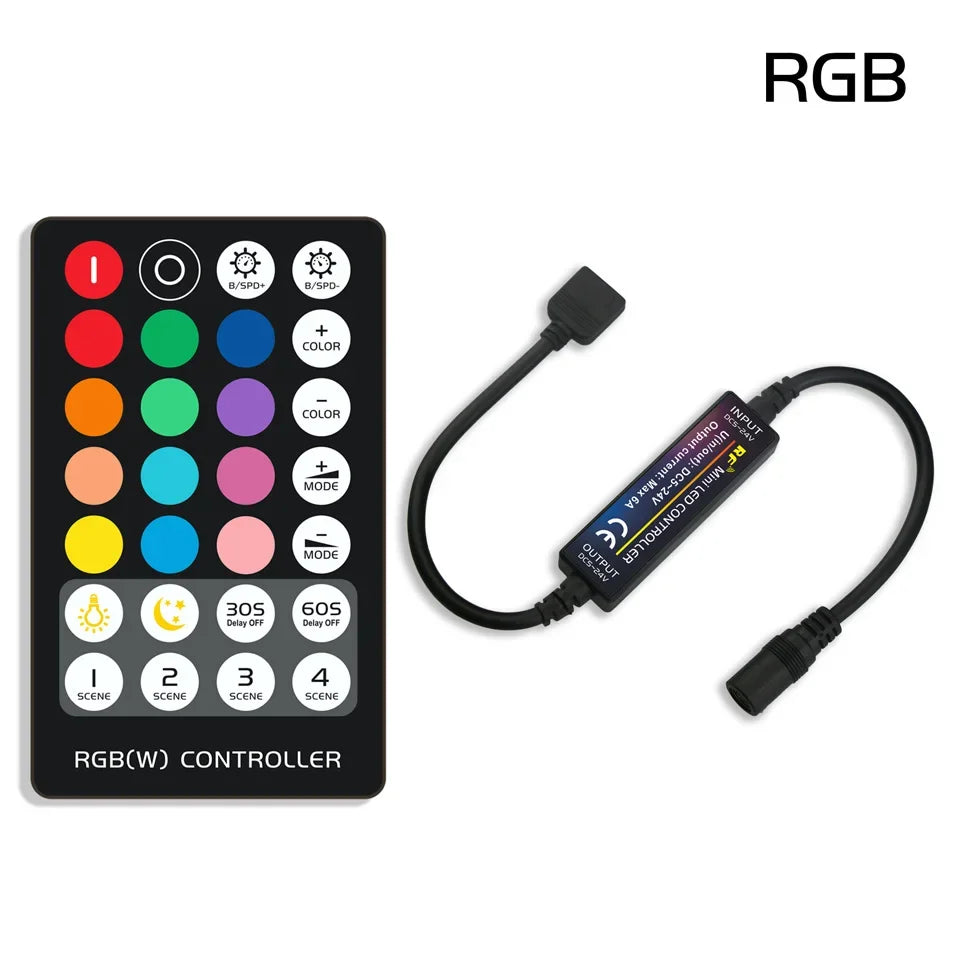 RF LED Strip Controller | 14-28 Key Remote for RGB, RGBW, RGBCCT, LED Neon Signs