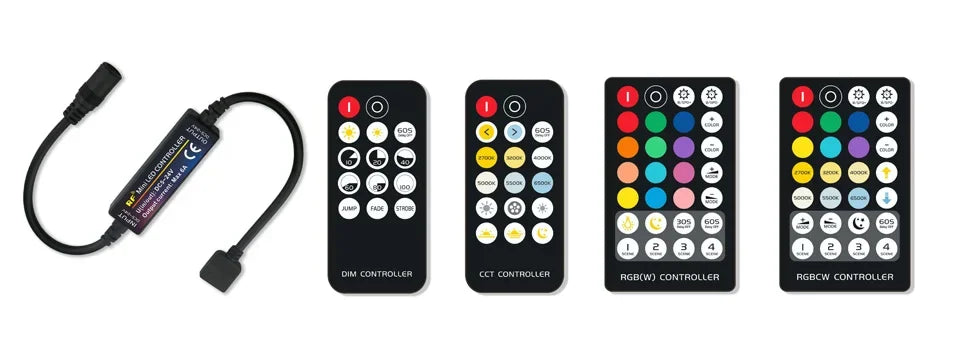 RF LED Strip Controller | 14-28 Key Remote for RGB, RGBW, RGBCCT, LED Neon Signs