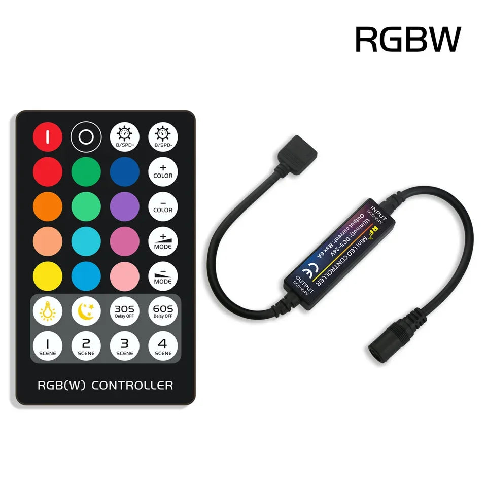 RF LED Strip Controller | 14-28 Key Remote for RGB, RGBW, RGBCCT, LED Neon Signs