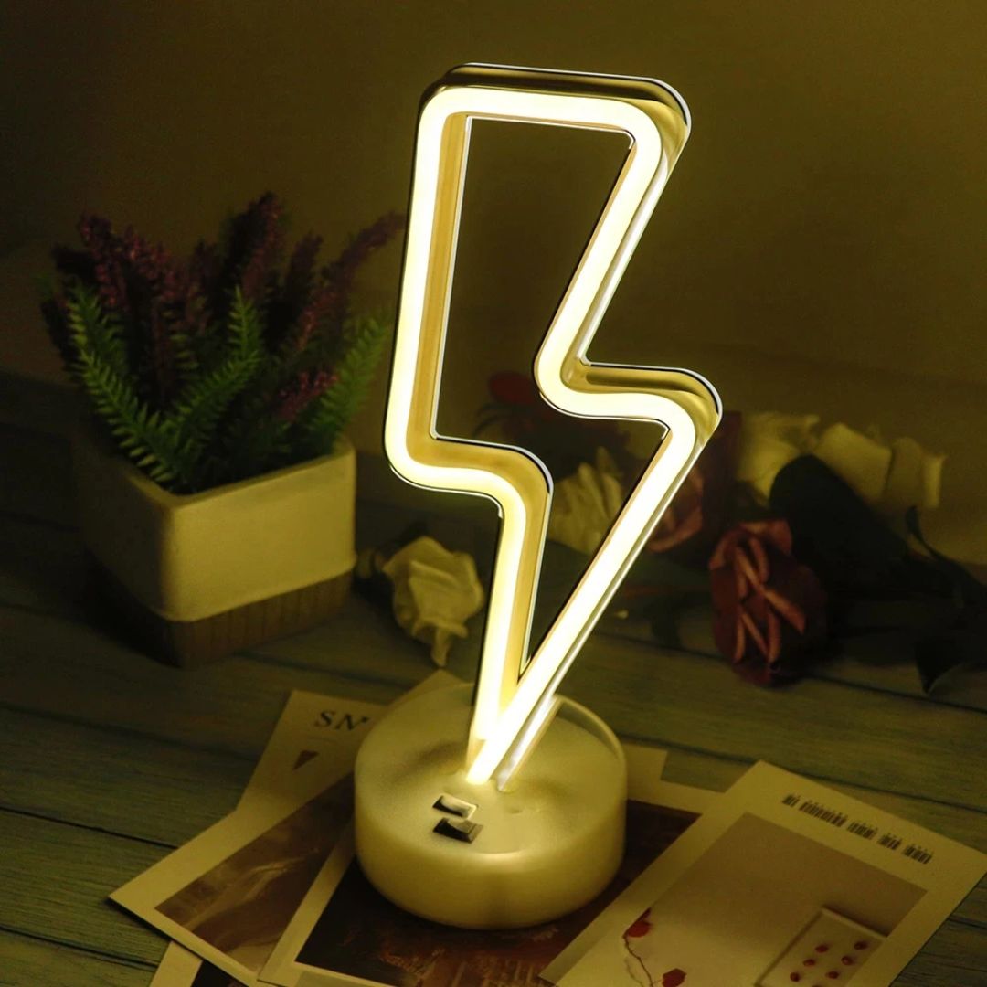 USB LED Neon Table Lamp Night Light - Lightning