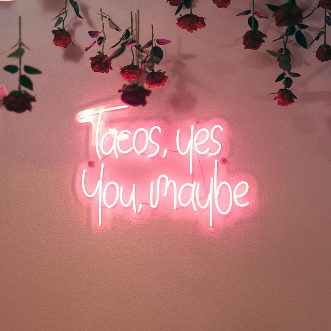 Pink neon sign