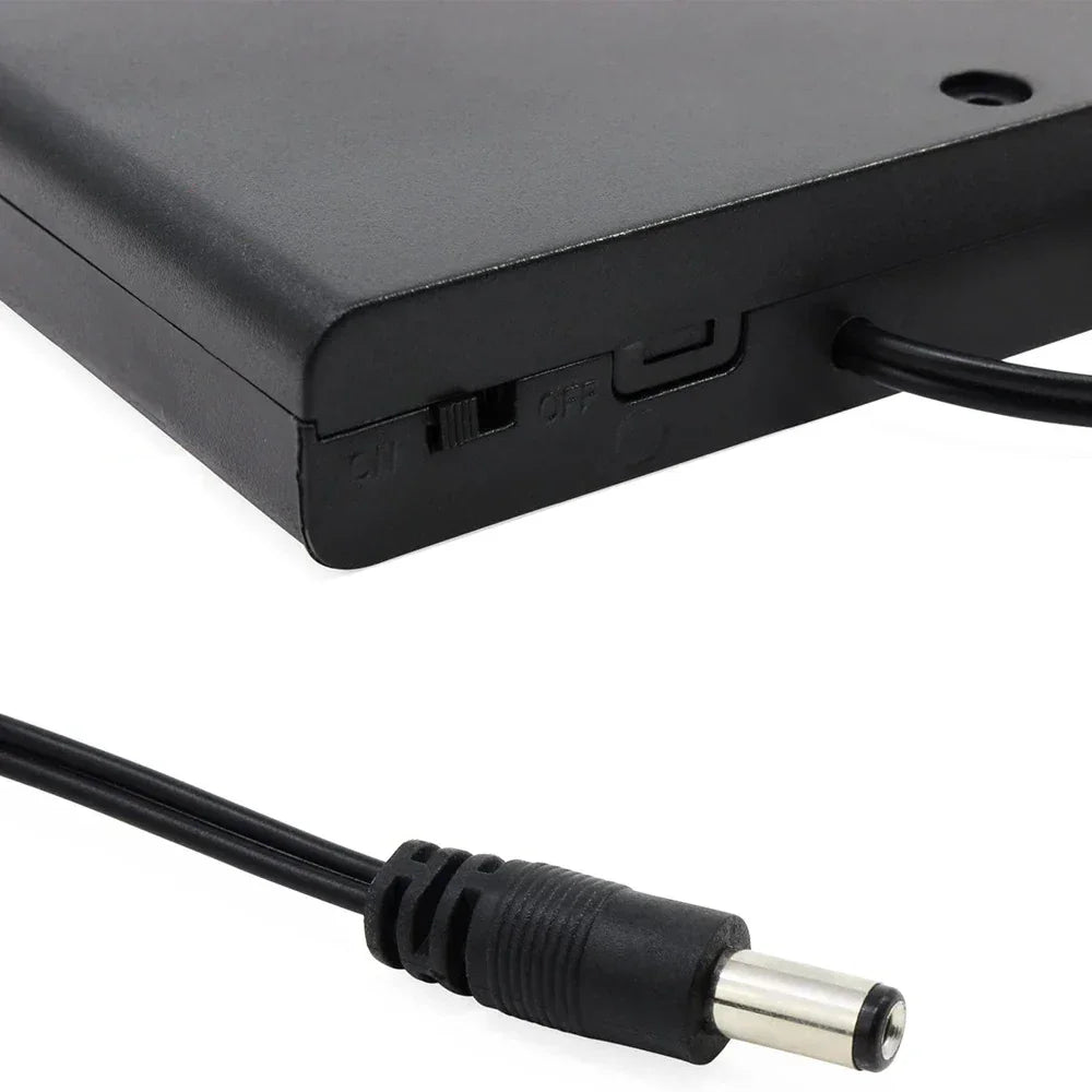 1 Pack 8 * AA Battery 12V Thicken Holder Base Box Case with 5.5x2.1 DC Plug, ON/OFF Switch and Cover for Ham Radio Toys