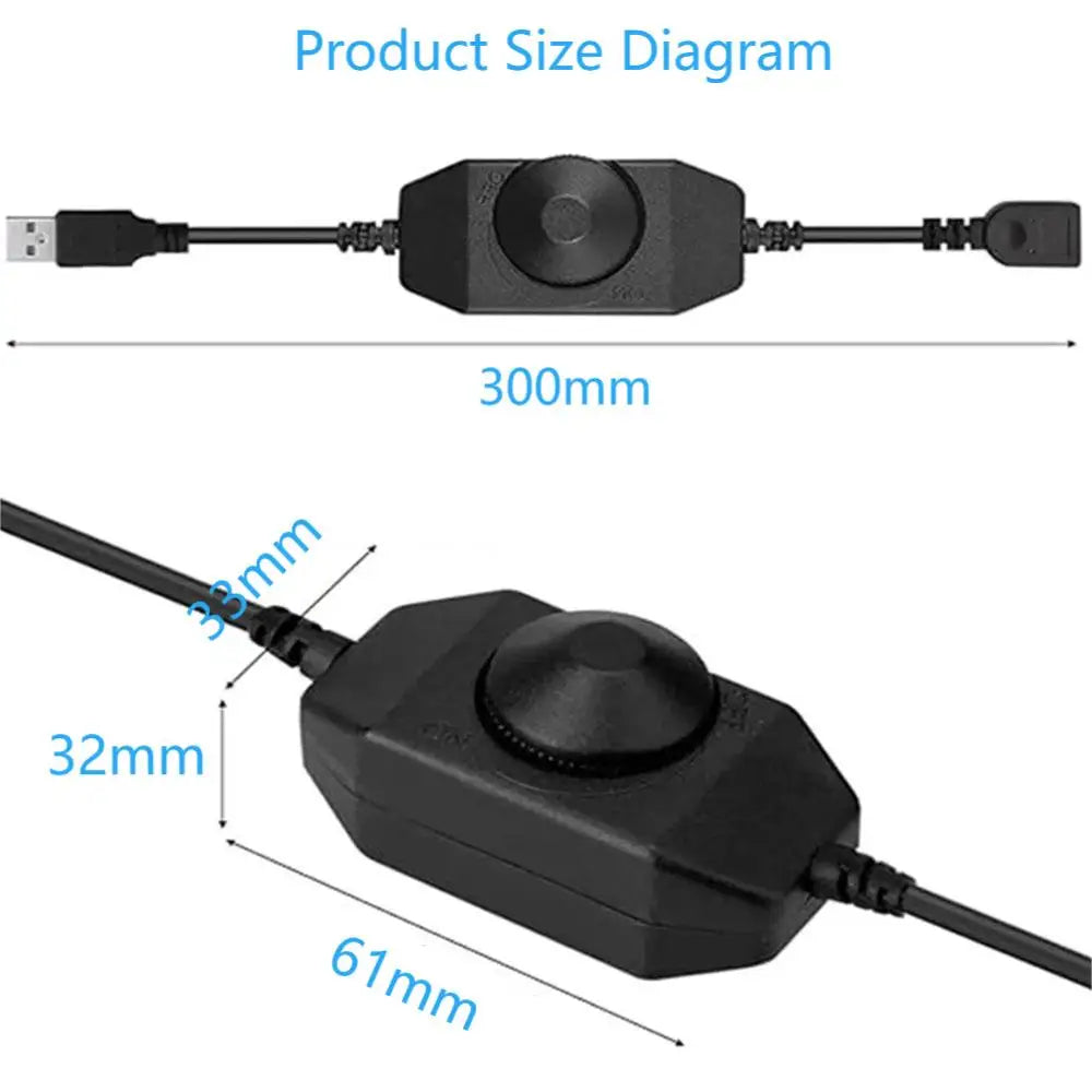 USB LED Dimmer – 5V Inline Brightness Control Switch for LED Light Strips
