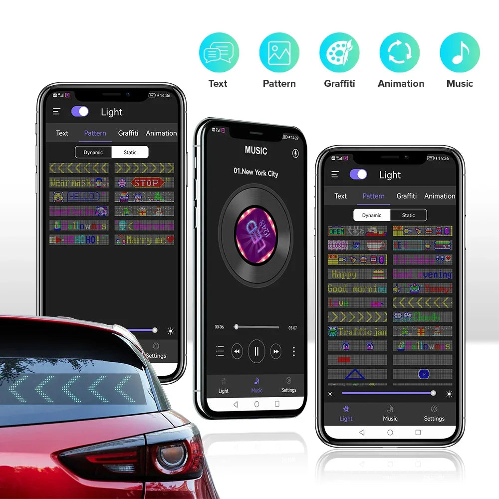 Flexible LED Matrix Display Panel - Addressable RGB, App Control