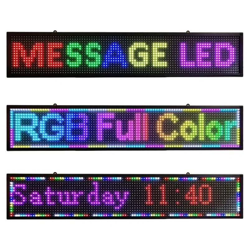 Outdoor Programmable LED Display Sign – 39" x 8" Full Color (WiFi + PC)