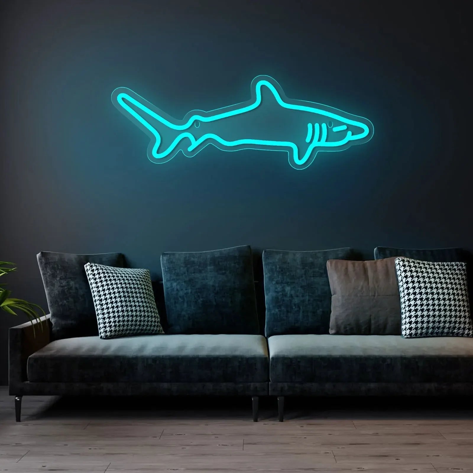 Shark LED Neon Sign – USB Powered, Dimmable Wall Light