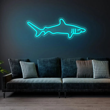 Shark LED Neon Sign – USB Powered, Dimmable Wall Light