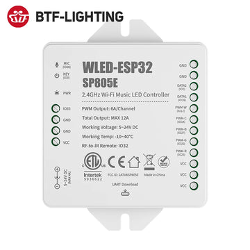NEW WLED ESP32 Controller SP805E WiFi Music LED Strip SPI WS2811 WS2812 WS2814 WS2815 SK6812 Addressable PWM CCT RGB USB-C UAR