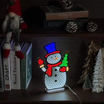 Snowman Infinity Mirror Tunnel Light (USB Powered, 11in x 7.28in)