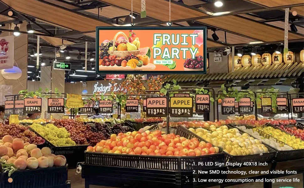 P6 Outdoor Programmable LED Display Sign – 40" x 18" Full Color (WiFi + USB)