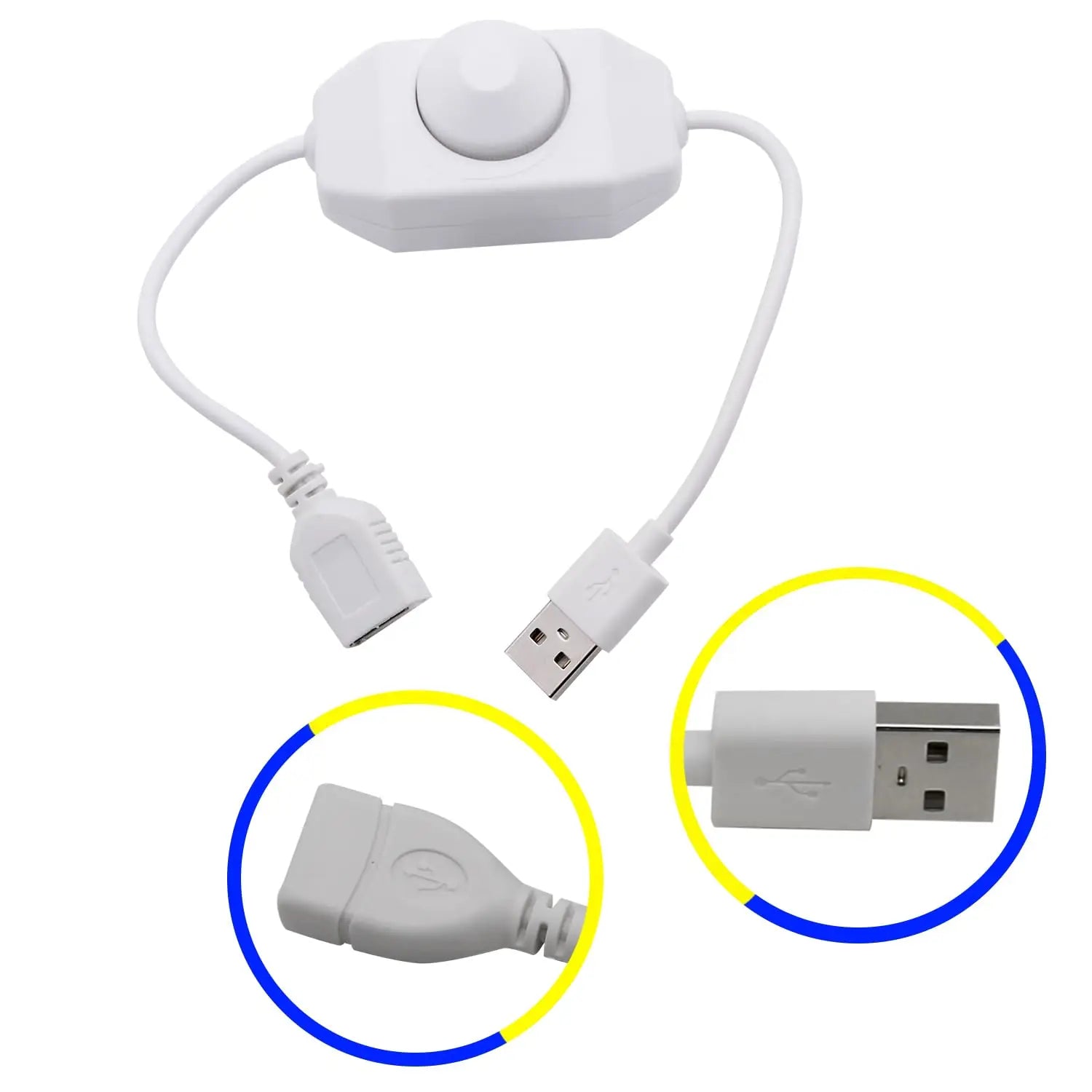 USB LED Dimmer – 5V Inline Brightness Control Switch for LED Light Strips