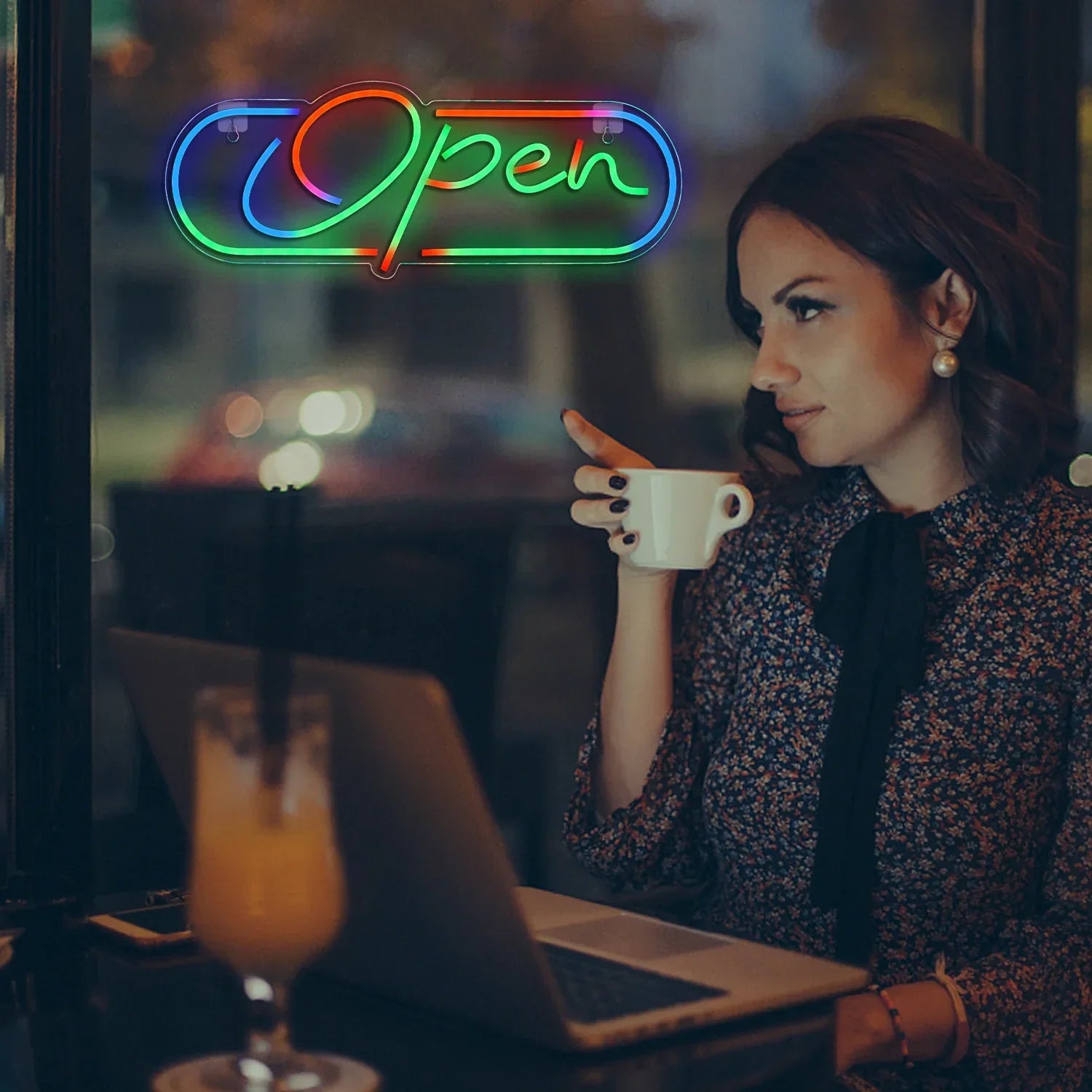 Open Sign in RGB Colors – USB Powered