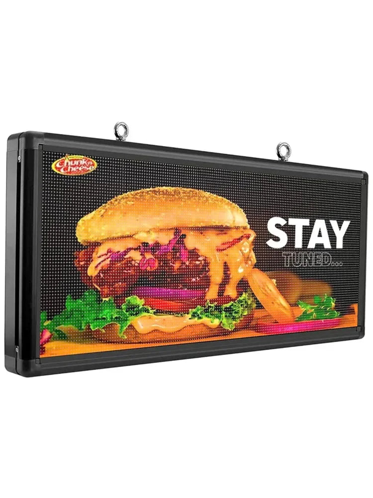P6 Outdoor Programmable LED Display Sign – 40" x 18" Full Color (WiFi + USB)