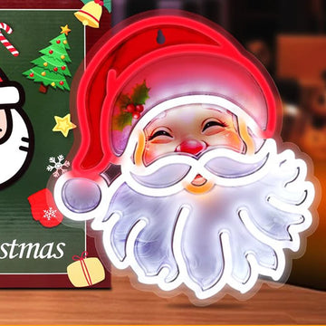 Jolly Santa Face LED Neon Sign (Dimmable, 12.12in x 10.94in)