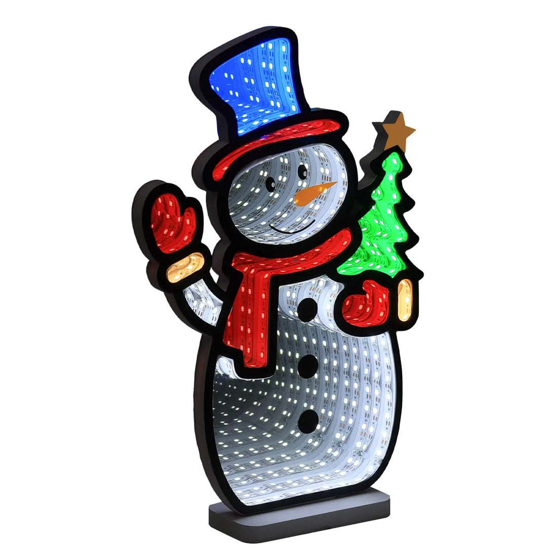 Snowman Infinity Mirror Tunnel Light (USB Powered, 11in x 7.28in)