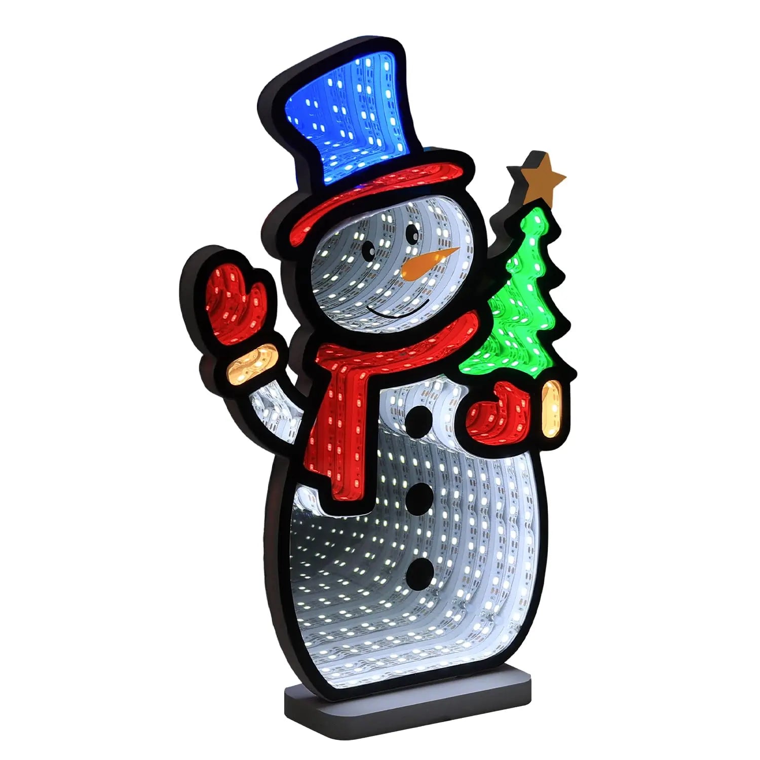 Snowman Infinity Mirror Tunnel Light (USB Powered, 11in x 7.28in)