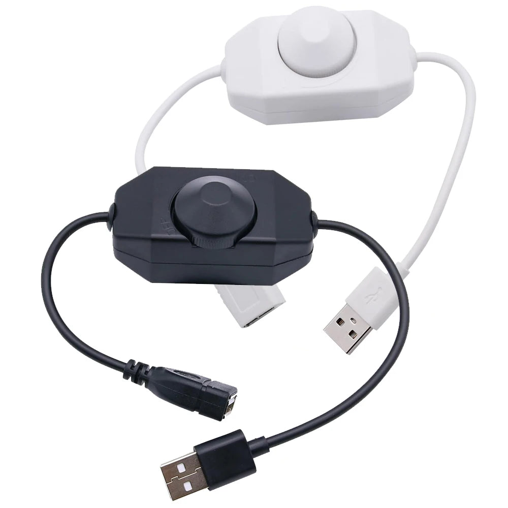 USB LED Dimmer – 5V Inline Brightness Control Switch for LED Light Strips