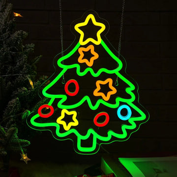 Multi-Color Christmas Tree LED Neon Sign (USB-Dimmable, 37.5cm x 32cm)