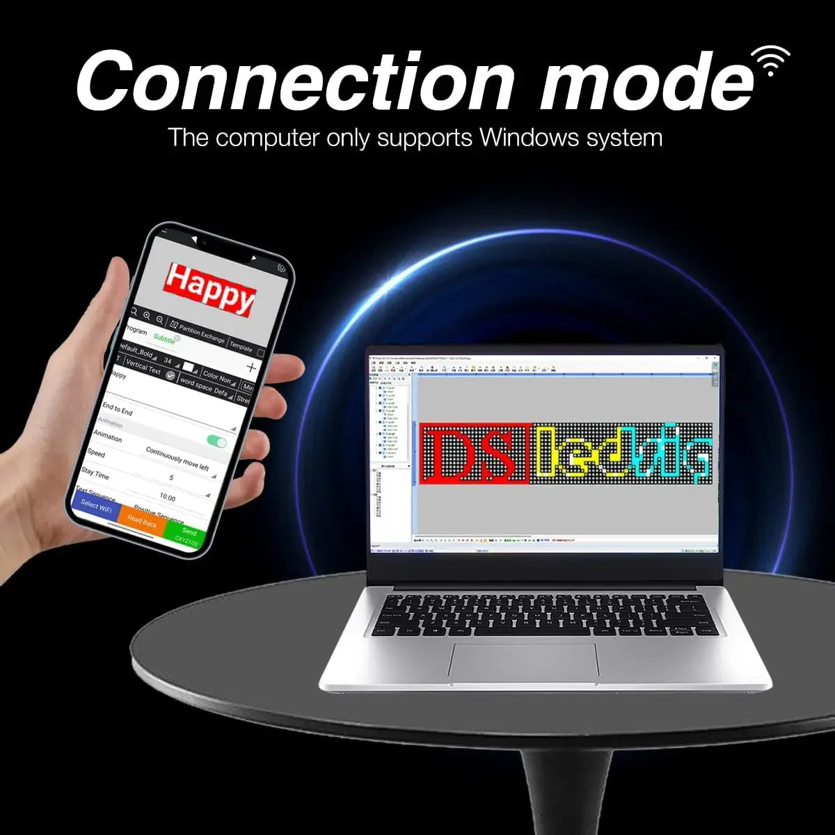 Outdoor Programmable LED Display Sign – 39" x 8" Full Color (WiFi + PC)