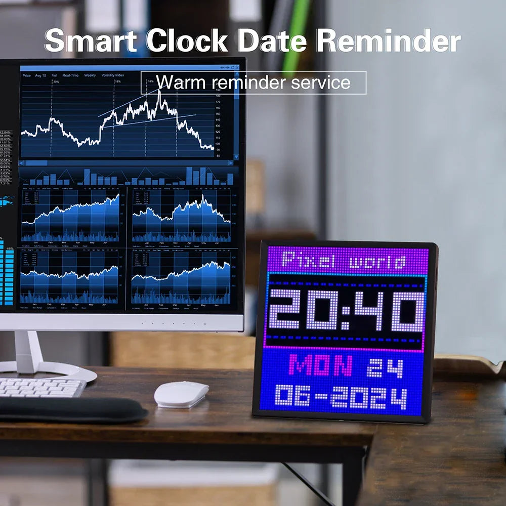 Smart LED Pixel Art Display Frame - 64x64 32x32 RGB, App Controlled