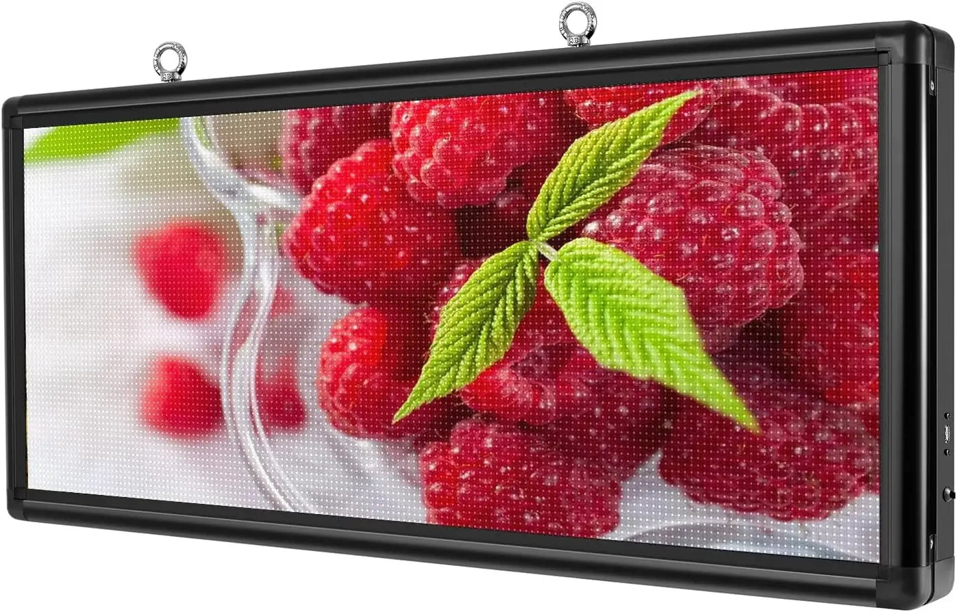 P6 Outdoor Programmable LED Display Sign – 40" x 18" Full Color (WiFi + USB)
