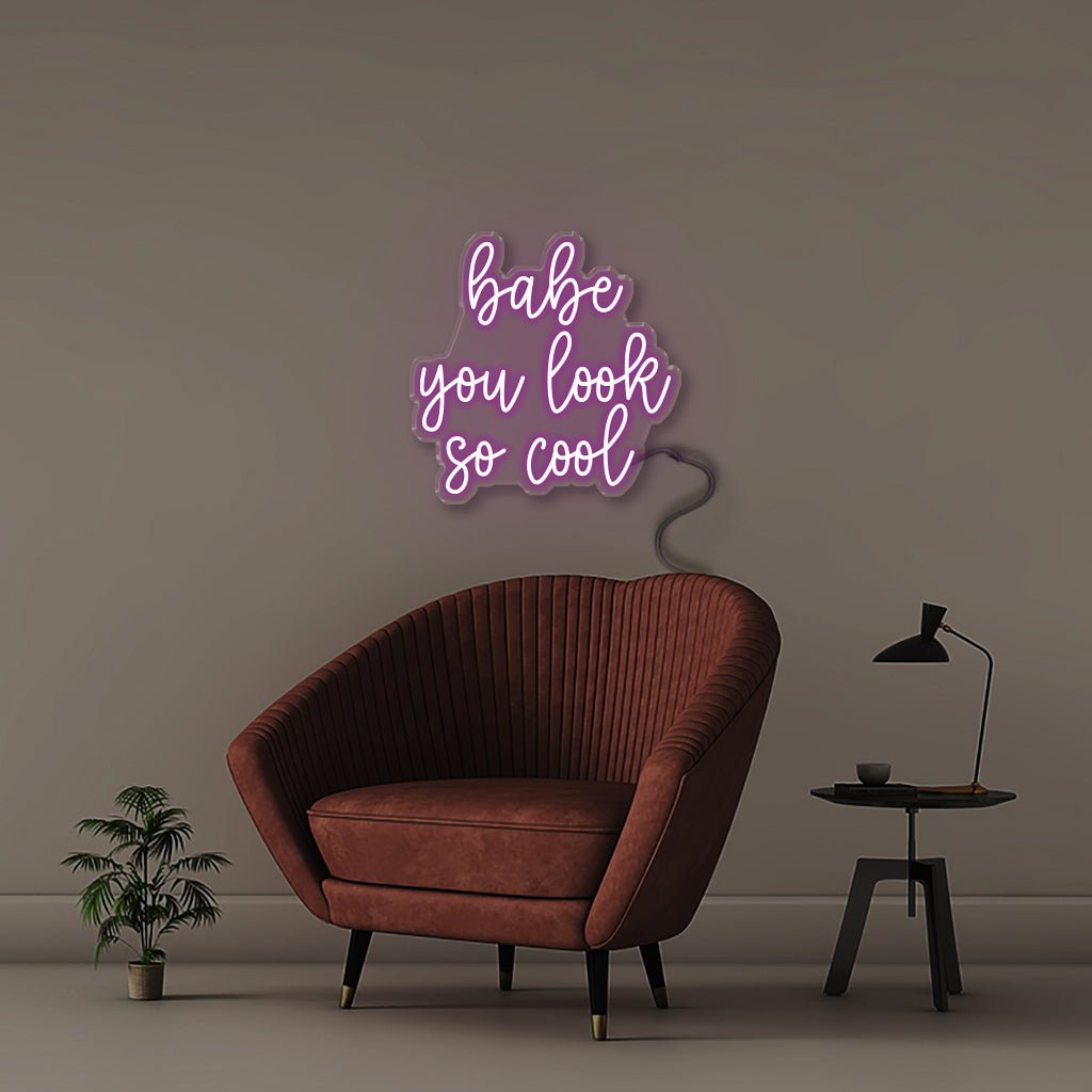 Babe You Look So Cool - Neonific - LED Neon Signs - 24" (61cm) - Purple