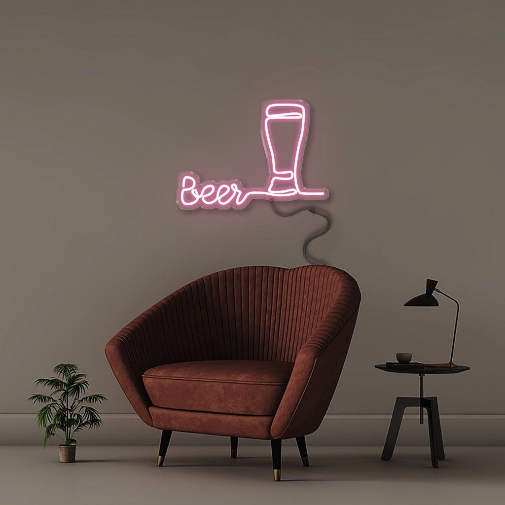 Beers - Neonific - LED Neon Signs - 18" (46cm) - Light Pink