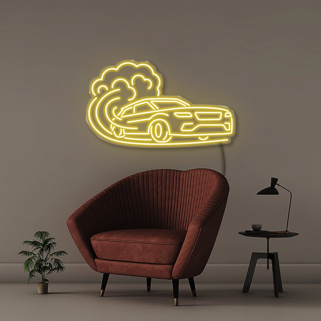 Fast Car 2 - Neonific - LED Neon Signs - 30" (76cm) - Yellow