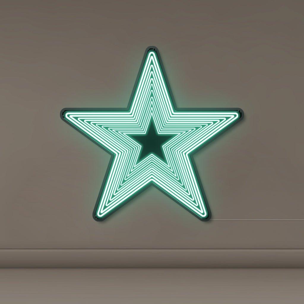 Infinity Mirror Star - Neonific - LED Neon Signs - 24" (61cm) - Sea Foam