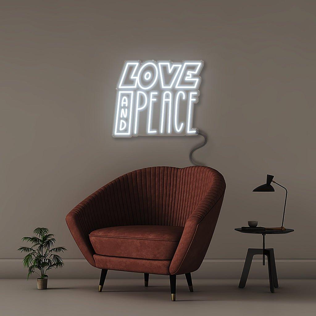 Love And Peace - Neonific - LED Neon Signs - 50 CM - Blue