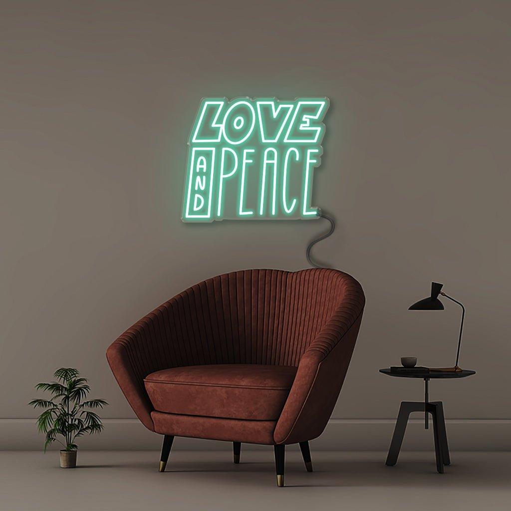 Love And Peace - Neonific - LED Neon Signs - 50 CM - Blue