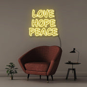 Love Hope Peace - Neonific - LED Neon Signs - 50 CM - Blue