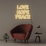 Love Hope Peace - Neonific - LED Neon Signs - 50 CM - Blue