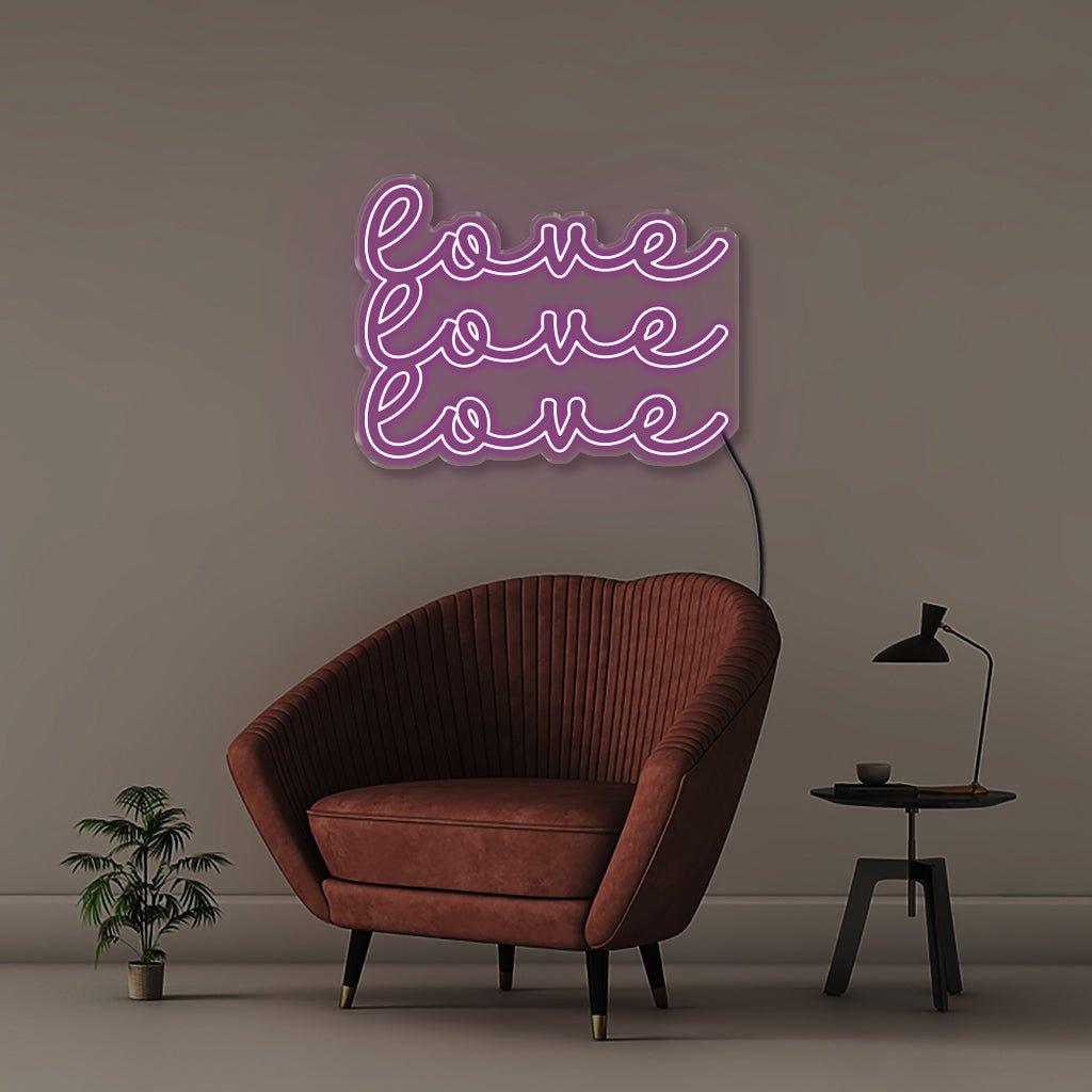 Love Love Love - Neonific - LED Neon Signs - 75 CM - Blue