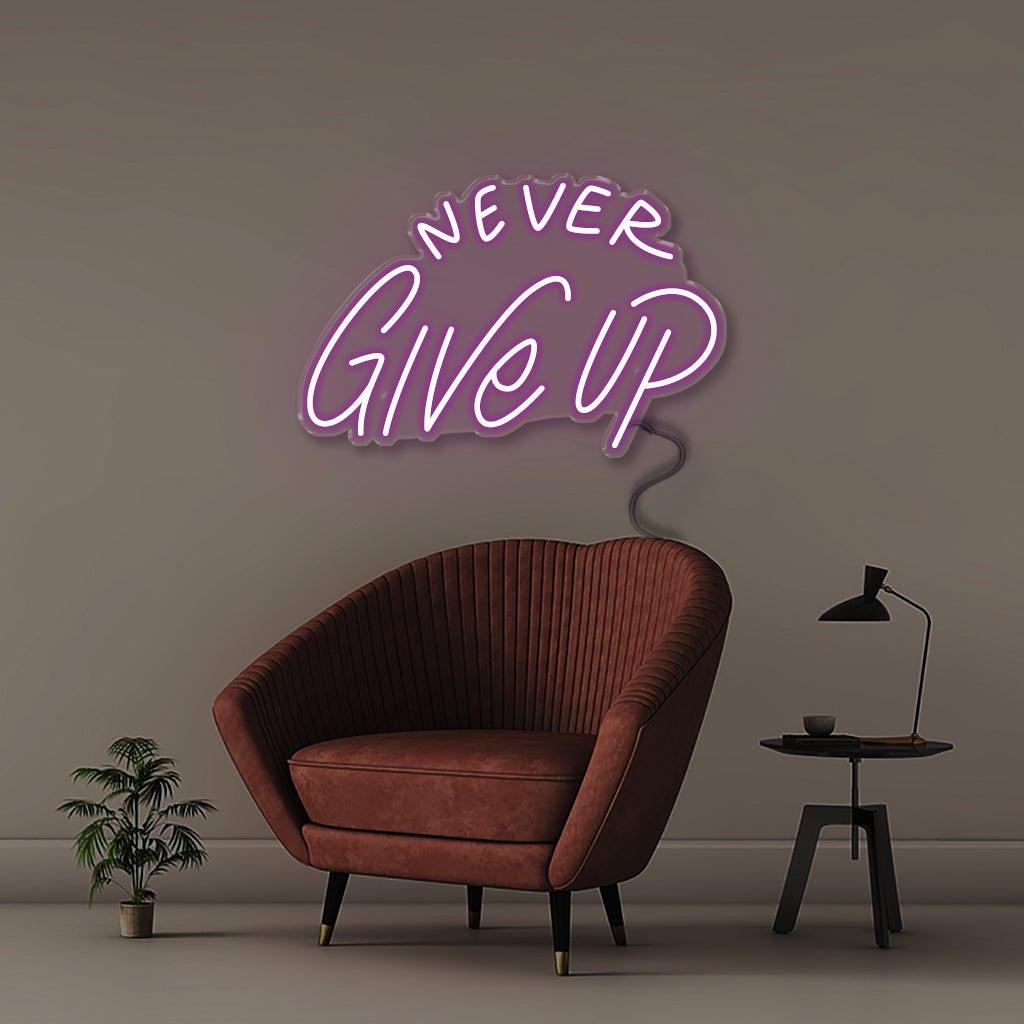 Never Give Up - Neonific - LED Neon Signs - 50 CM - Blue