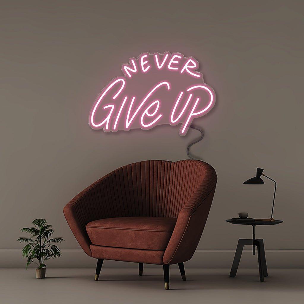 Never Give Up - Neonific - LED Neon Signs - 50 CM - Blue