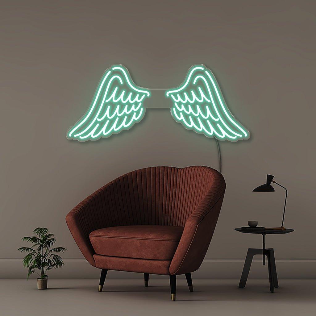 Wings - Neonific - LED Neon Signs - 30" (76cm) - Sea Foam