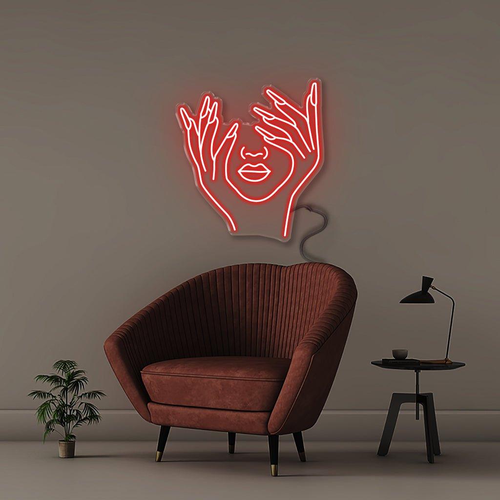 Woman Face - Neonific - LED Neon Signs - 24" (61cm) - Red